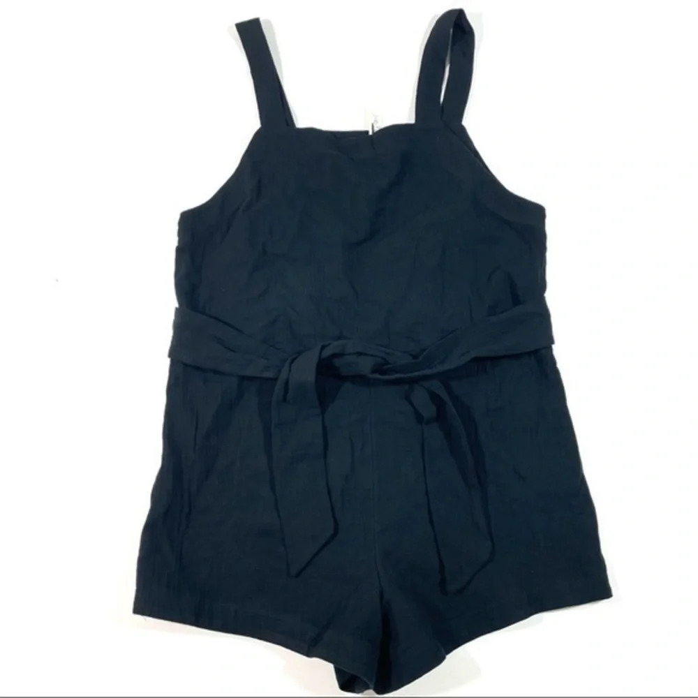 New Madewell Lightestspun Tie Waist Cover Up Romper - Picture 3 of 10